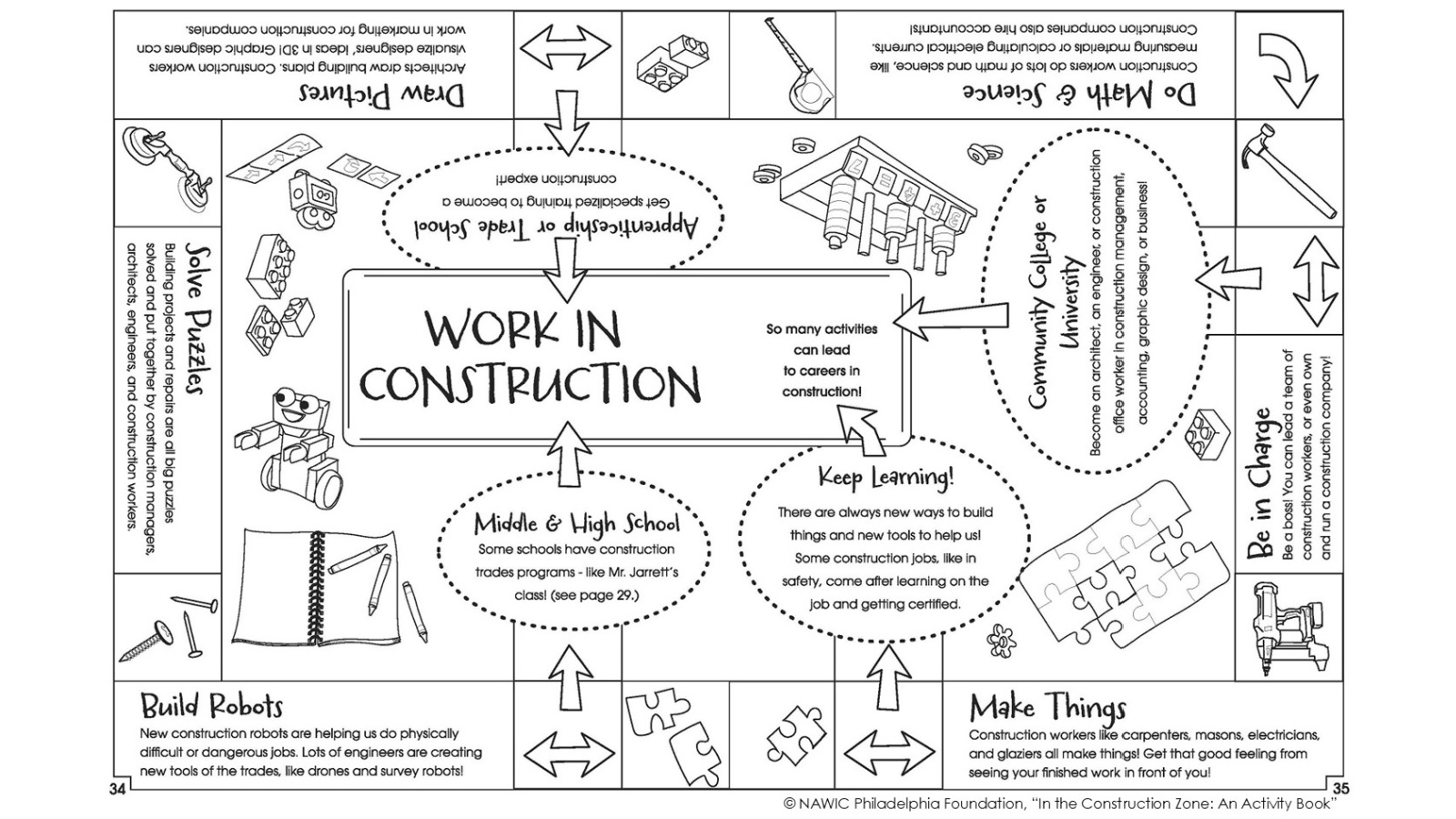 inside the children's construction workbook